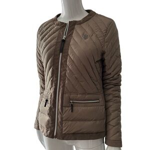 K-Swiss Brown Puffer Jacket with Quilted Design